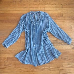 Dôen Jo dress in Indigo Stripe